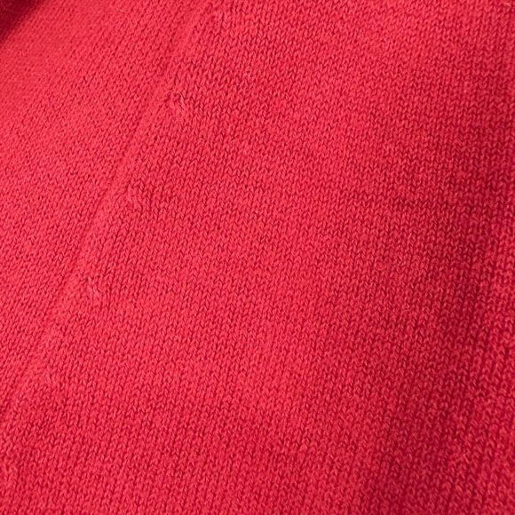 Eddie Bauer Cotton Cashmere Two Button Cardigan Womens Petite Large Red Holiday - Picture 6 of 15